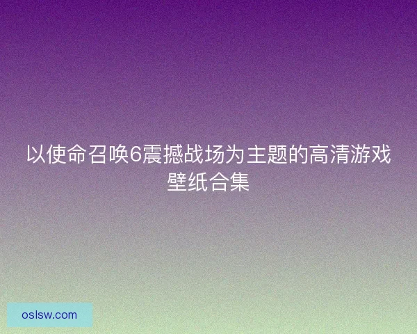 以使命召唤6震撼战场为主题的高清游戏壁纸合集